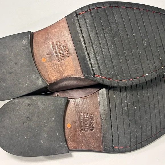 Vero Cuoio Made in Italy Brown Leather Cap Toe Oxford Dress Shoes Mens 7 - Picture 9 of 9